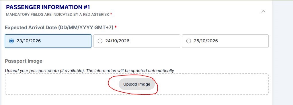 upload the clear passport information page